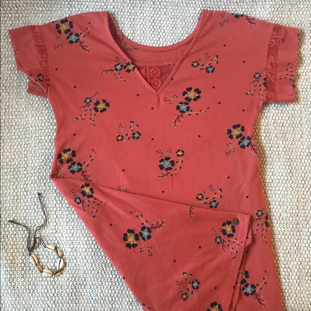 ROXY Girls orange floral tunic